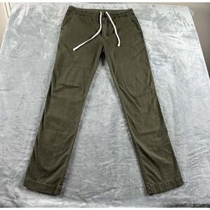James Perse Pants Mens 32 Green Canvas Utility Drawstring Button Fly READ